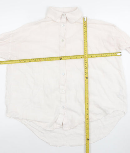 Womens UK Size S Pull&Bear Ivory Basic Button-Up