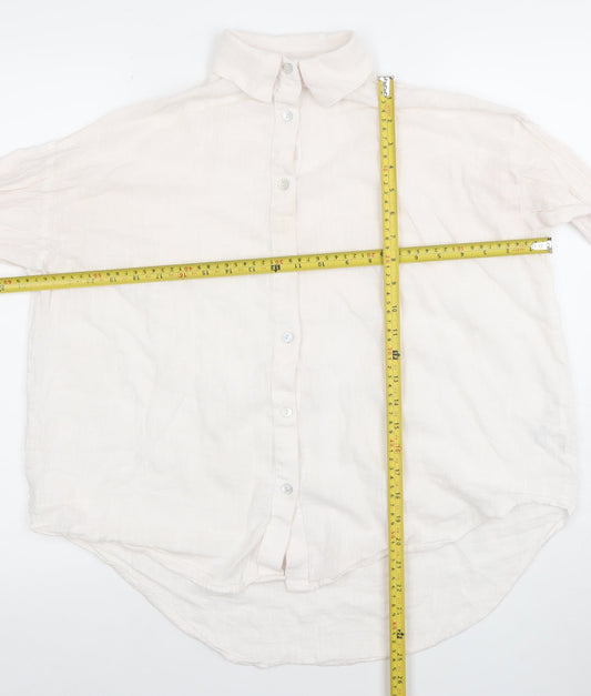 Womens UK Size S Pull&Bear Ivory Basic Button-Up