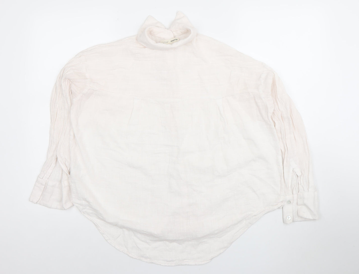 Womens UK Size S Pull&Bear Ivory Basic Button-Up