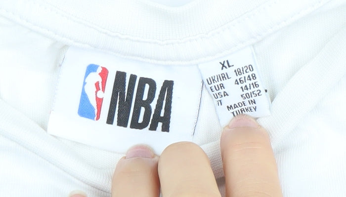 Womens UK Size XL NBA White Basic T-Shirt