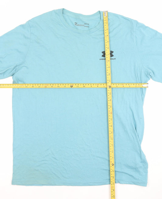 Under Armour Men's Blue LG HeatGear Loose Fit T-Shirt Cotton Blend