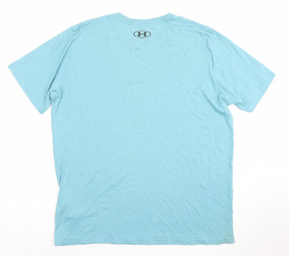 Under Armour Men's Blue LG HeatGear Loose Fit T-Shirt Cotton Blend