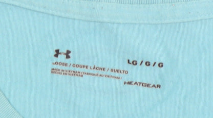 Under Armour Men's Blue LG HeatGear Loose Fit T-Shirt Cotton Blend