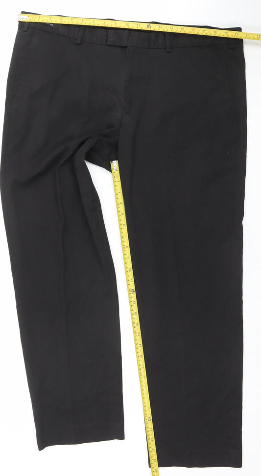 Dunnes Stores Men's Black 42 Regular Fit Dress Trousers