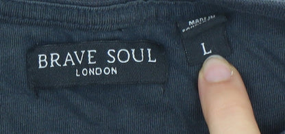 Mens UK Size L Brave Soul Black  T-Shirt