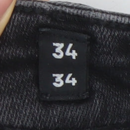 Jack & Jones Men's Black Slim Fit Distressed Denim Jeans 34x34