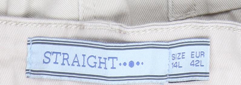 Dunnes Stores Beige Women's Straight Jeans Size 14L Cotton Blend Classic Fit