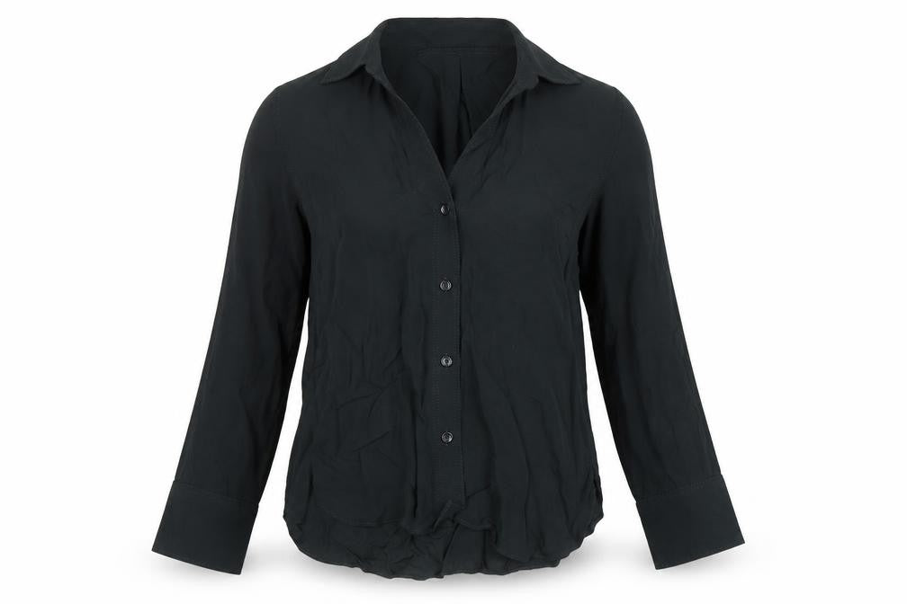 Womens UK Size M Zara Black Basic Button-Up