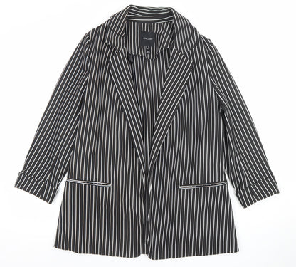 New Look Women's Black Pinstripe Blazer Jacket UK 10
