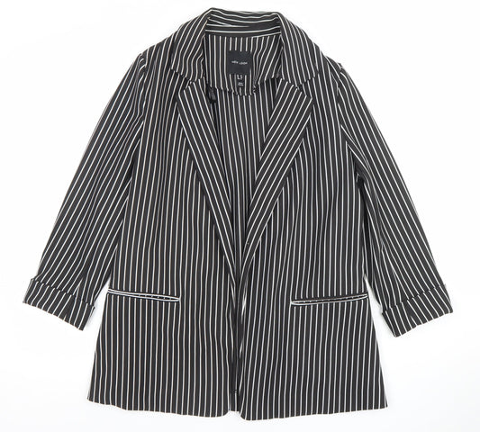 New Look Women's Black Pinstripe Blazer Jacket UK 10