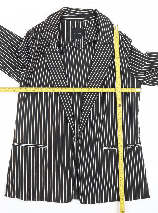 New Look Women's Black Pinstripe Blazer Jacket UK 10