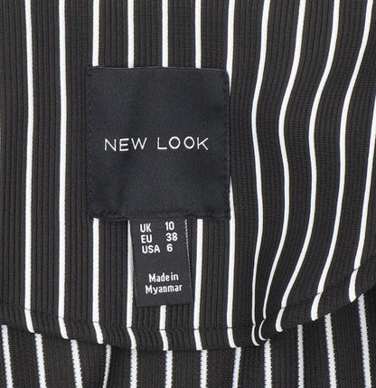 New Look Women's Black Pinstripe Blazer Jacket UK 10