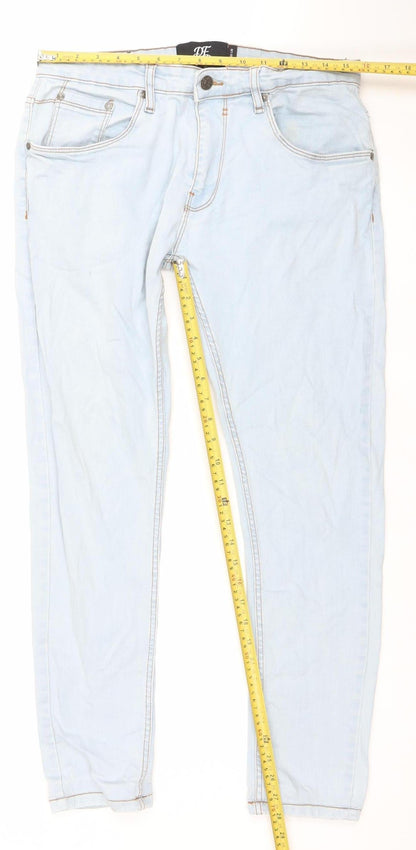 DFND Men's Light Blue Slim Fit Stretch Denim Jeans W32 L32