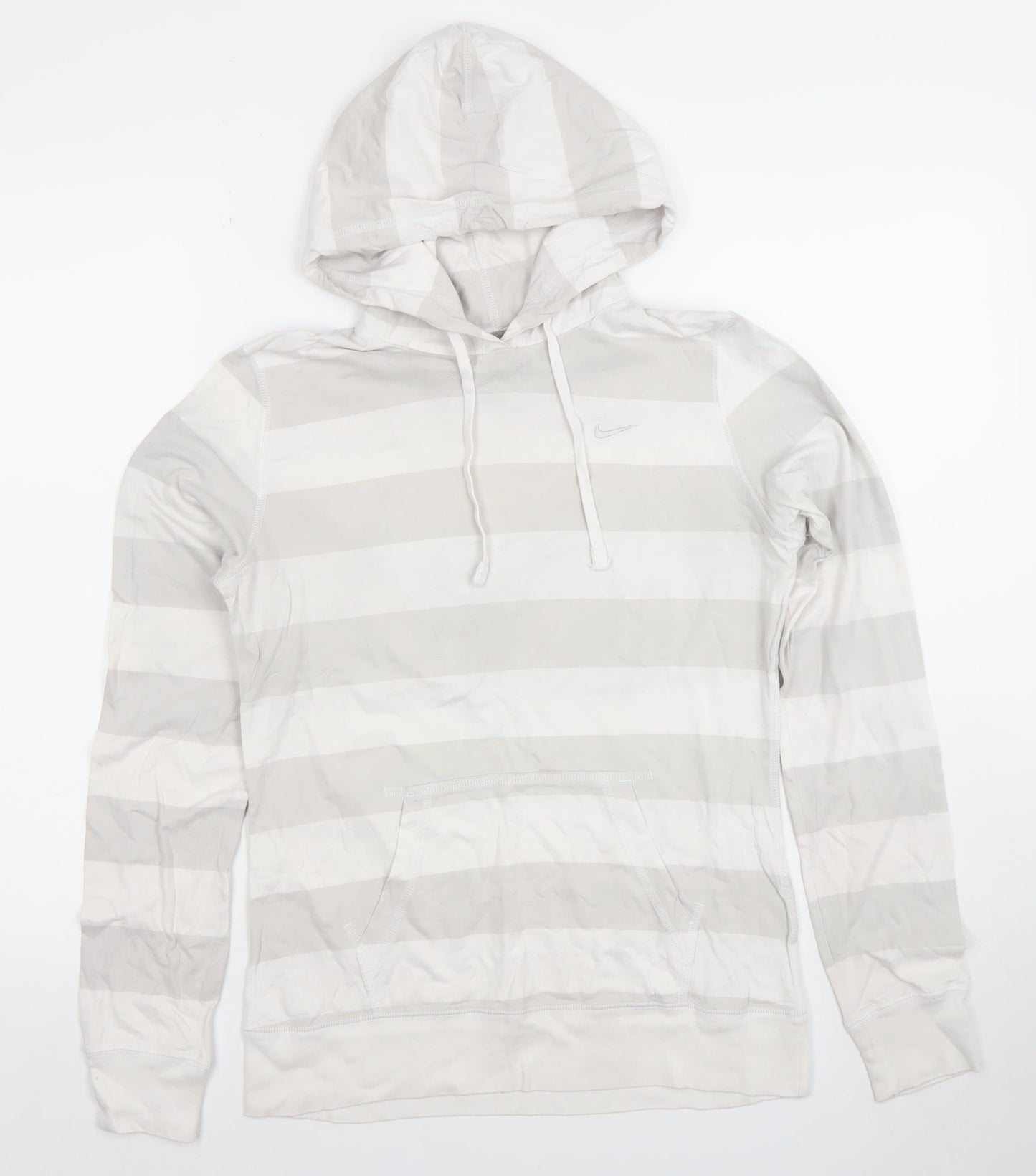 Nike Women’s Grey Striped Pullover Hoodie Size M
