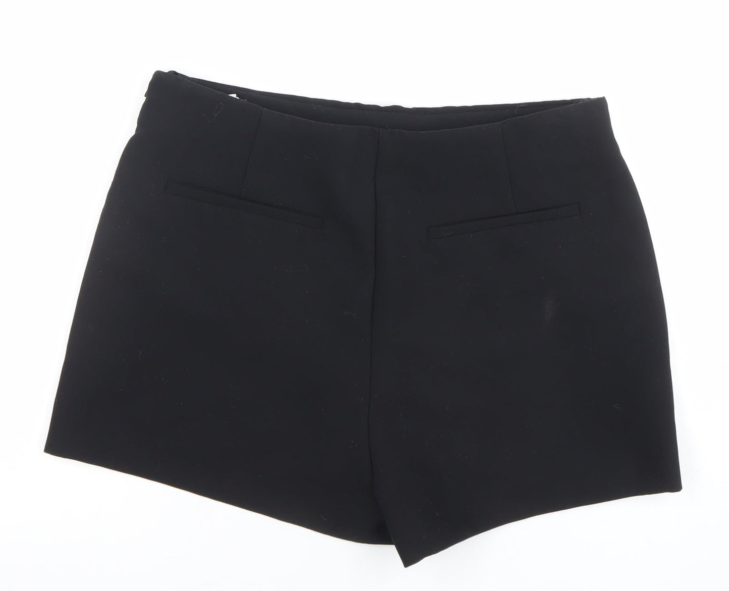 Zara Women's Black Wrap Shorts Size 12 Regular Stretch Blend