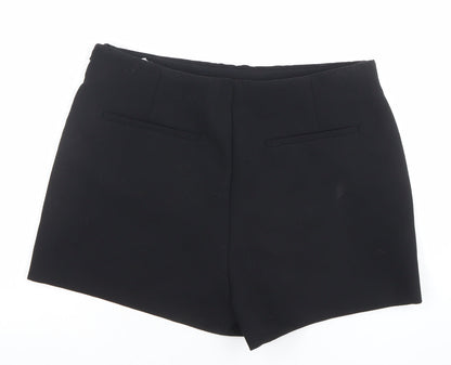 Zara Women's Black Wrap Shorts Size 12 Regular Stretch Blend