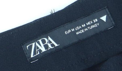 Zara Women's Black Wrap Shorts Size 12 Regular Stretch Blend