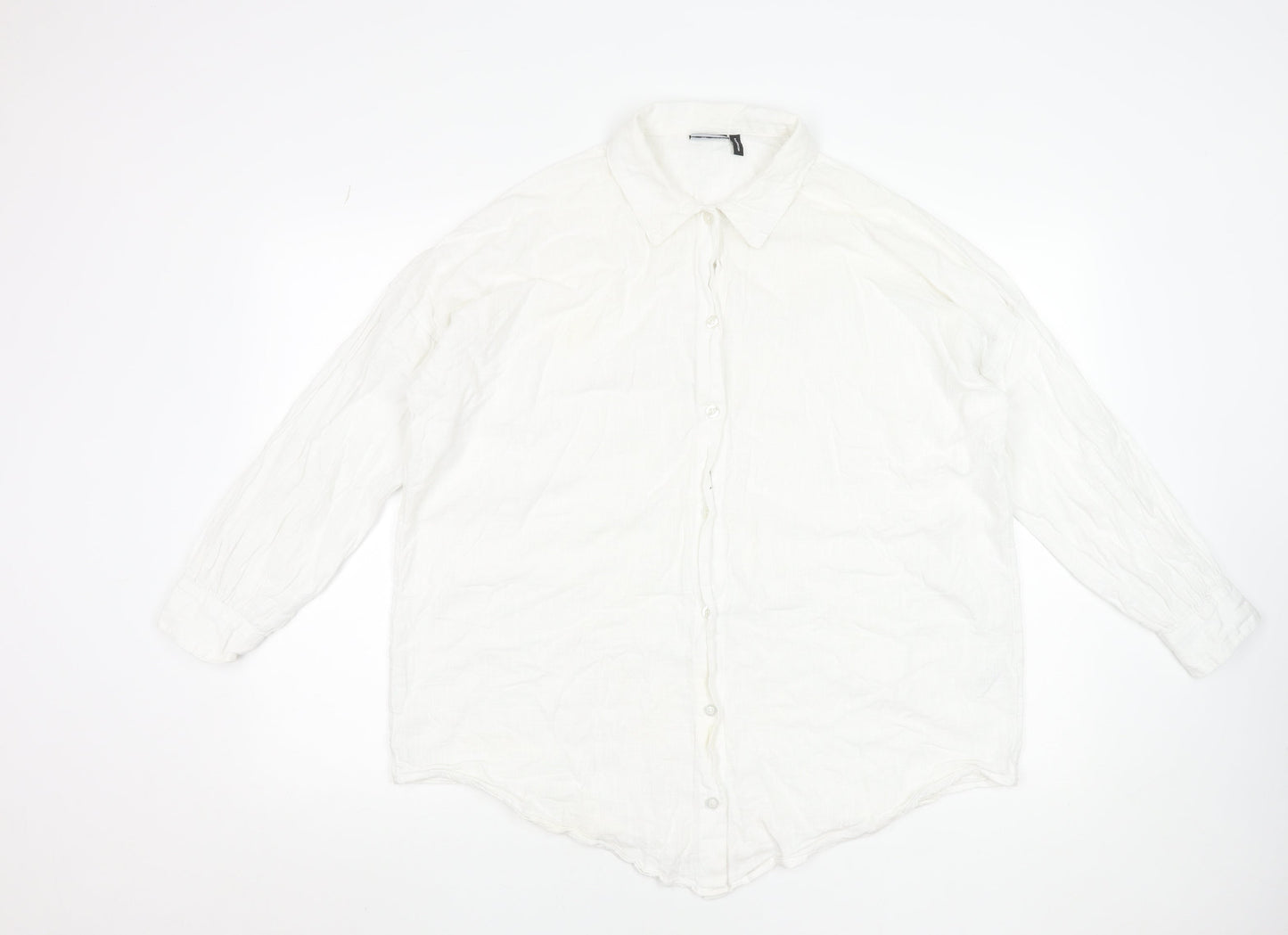 Womens UK Size 8 ASOS White Basic Button-Up