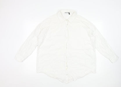 Womens UK Size 8 ASOS White Basic Button-Up
