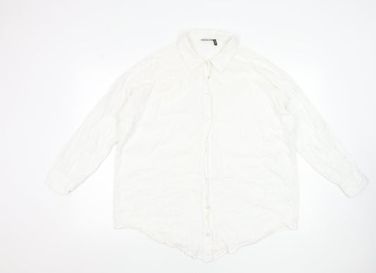 Womens UK Size 8 ASOS White Basic Button-Up