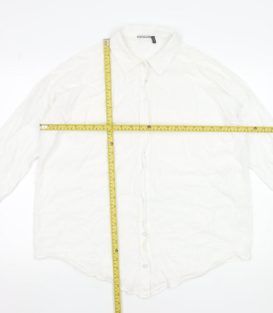 Womens UK Size 8 ASOS White Basic Button-Up