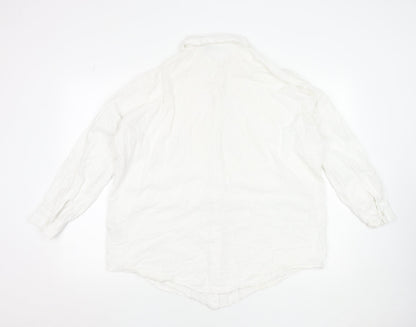 Womens UK Size 8 ASOS White Basic Button-Up