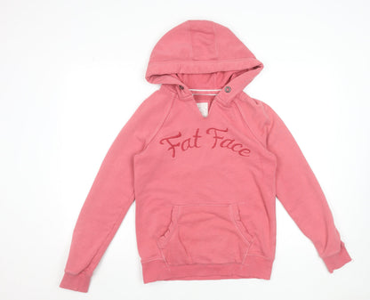 Womens UK Size 10 Fat Face Pink Pullover Hoodie