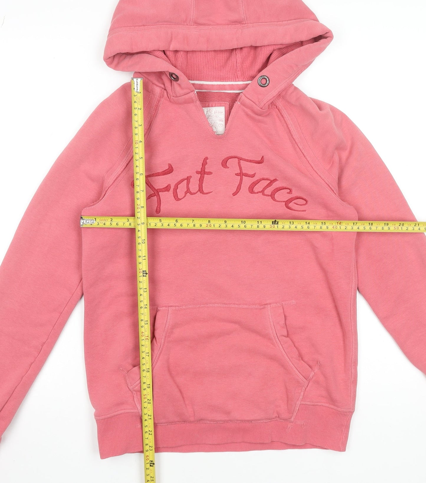 Womens UK Size 10 Fat Face Pink Pullover Hoodie