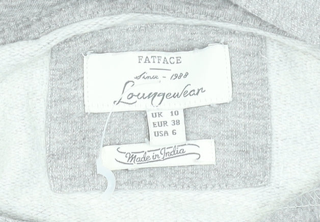 Womens UK Size 10 FatFace Grey Pullover Hoodie
