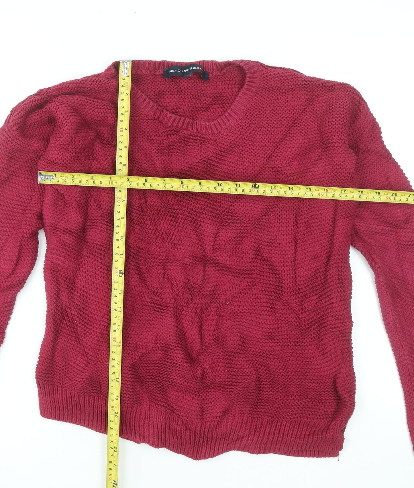 Womens UK Size XS French Connection Red Pullover Jumper