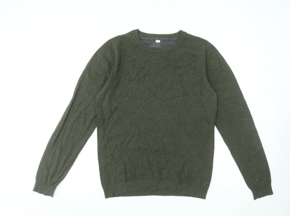 Diesel Men’s Green Cotton Knit Jumper Size S Crew Neck Pullover