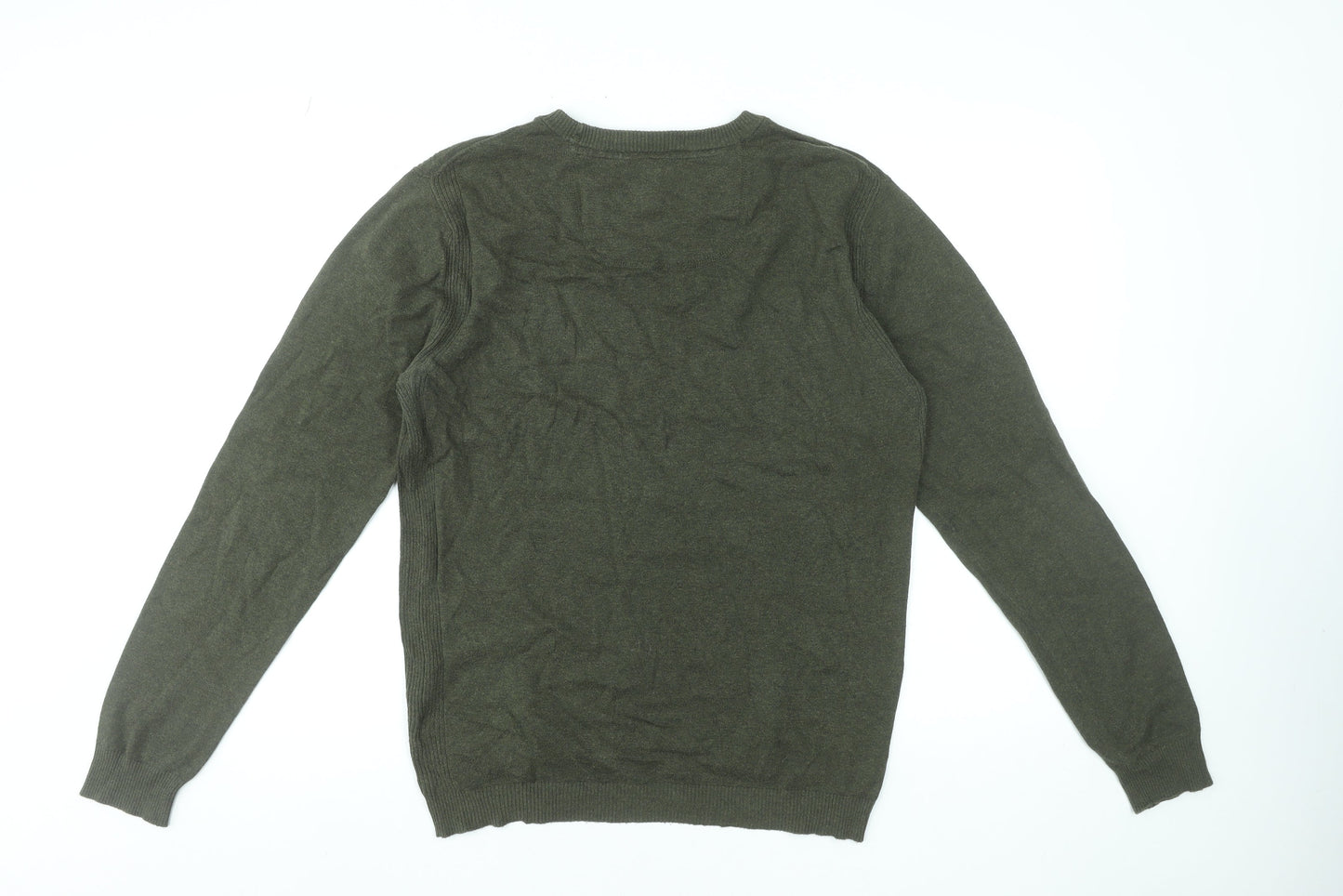 Diesel Men’s Green Cotton Knit Jumper Size S Crew Neck Pullover