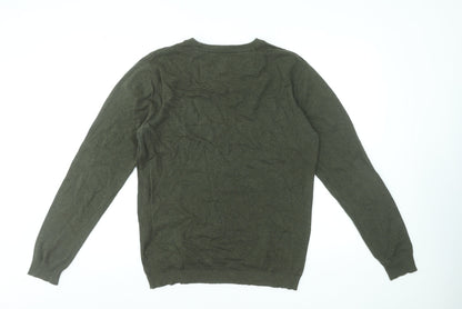 Diesel Men’s Green Cotton Knit Jumper Size S Crew Neck Pullover