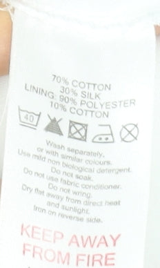 Monsoon Women Blue Halter Long Dress Size 14 Silk Cotton Mix