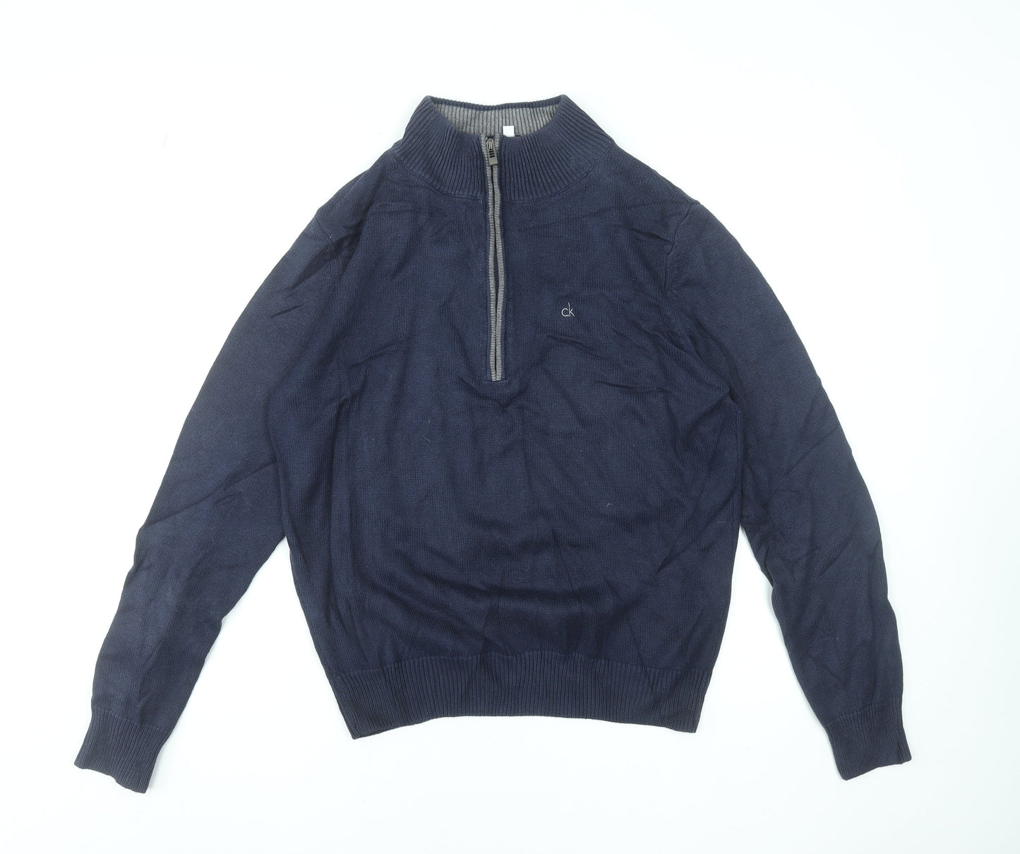 Calvin Klein Golf Men’s Blue Cotton Blend 1/4 Zip Jumper Size S