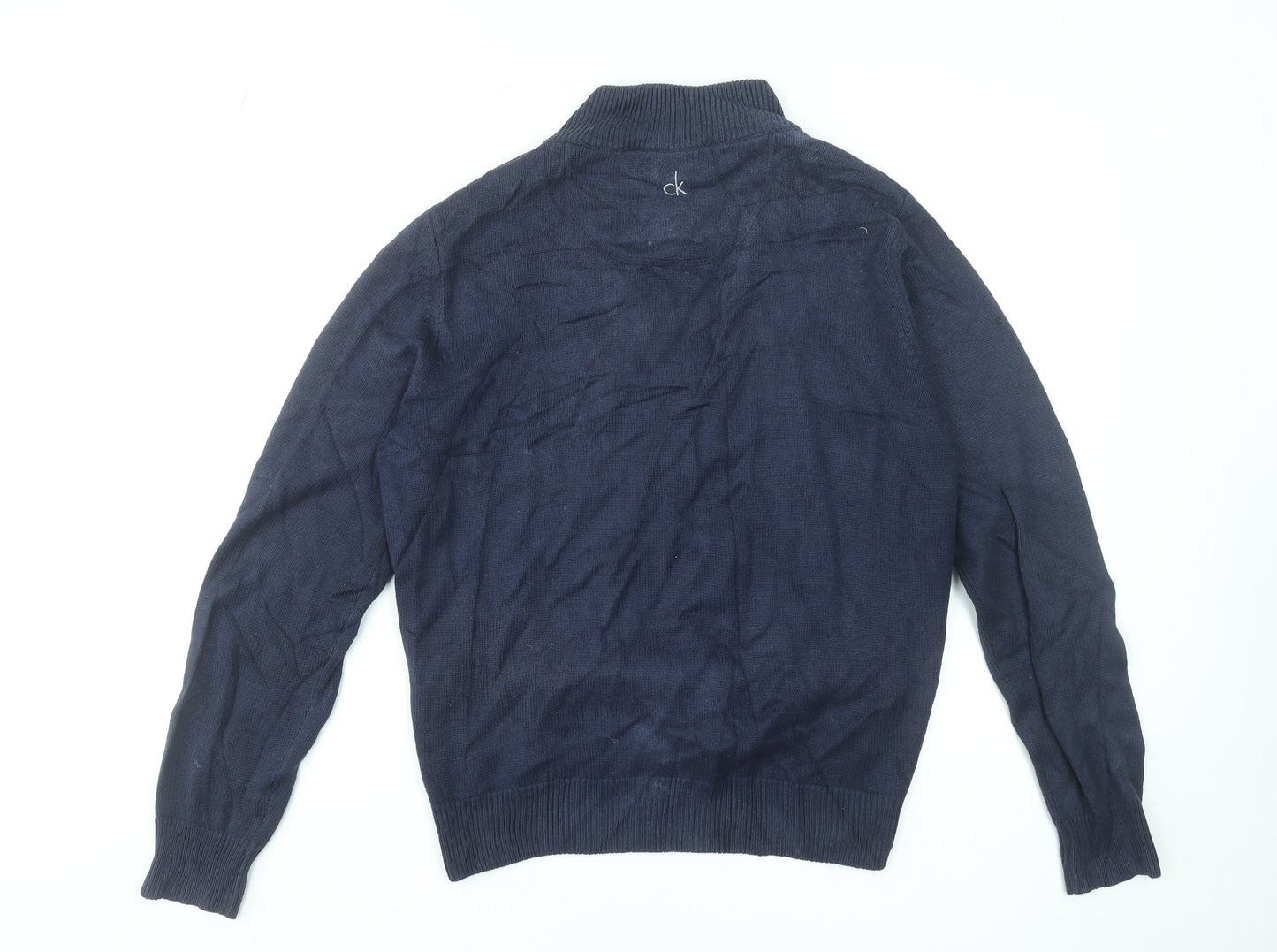 Calvin Klein Golf Men’s Blue Cotton Blend 1/4 Zip Jumper Size S