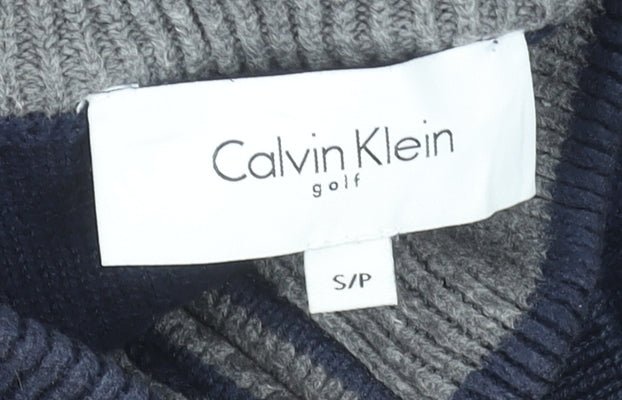 Calvin Klein Golf Men’s Blue Cotton Blend 1/4 Zip Jumper Size S