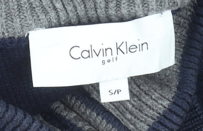 Calvin Klein Golf Men’s Blue Cotton Blend 1/4 Zip Jumper Size S
