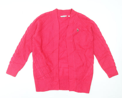 Womens UK Size 10 U.S. Polo Assn. Pink Cardigan Jumper