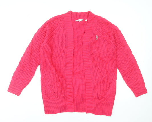 Womens UK Size 10 U.S. Polo Assn. Pink Cardigan Jumper