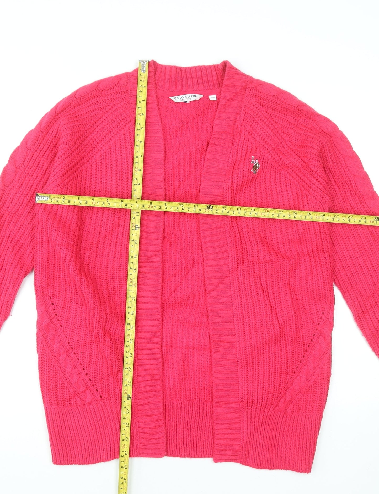 Womens UK Size 10 U.S. Polo Assn. Pink Cardigan Jumper