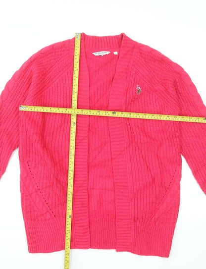 Womens UK Size 10 U.S. Polo Assn. Pink Cardigan Jumper