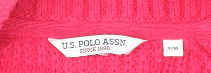 Womens UK Size 10 U.S. Polo Assn. Pink Cardigan Jumper