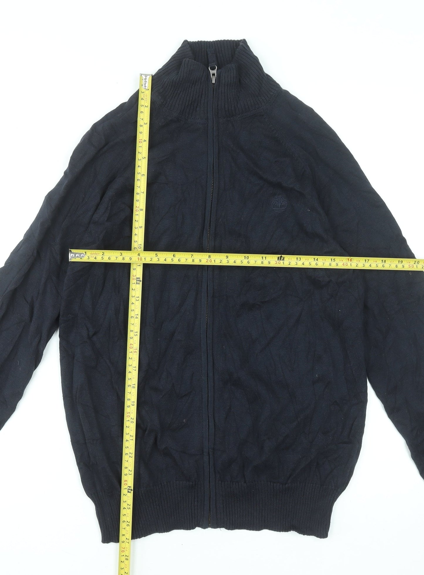 Timberland Men's Black Full Zip Cotton Jumper Regular Fit S