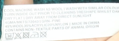 FatFace Men's Green Wool Blend 1/4 Zip Chunky Knit Jumper M