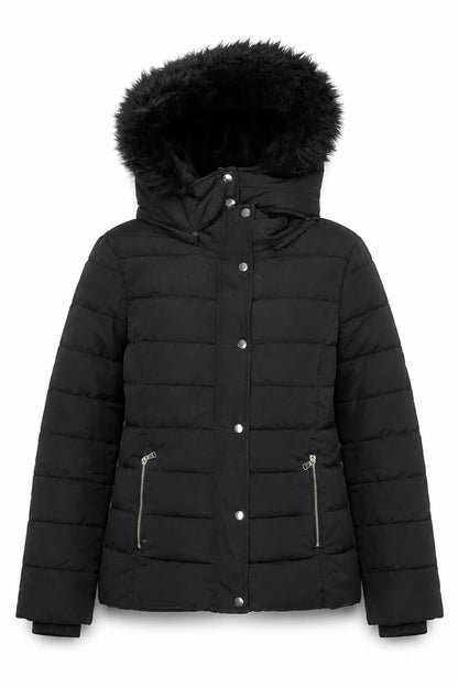 Womens UK Size 12 Stradivarius Black Puffer Jacket