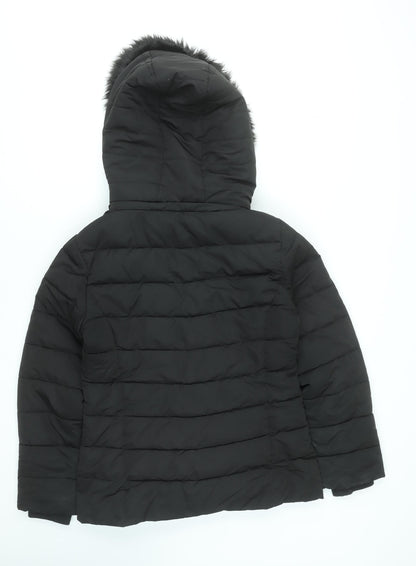 Womens UK Size 12 Stradivarius Black Puffer Jacket
