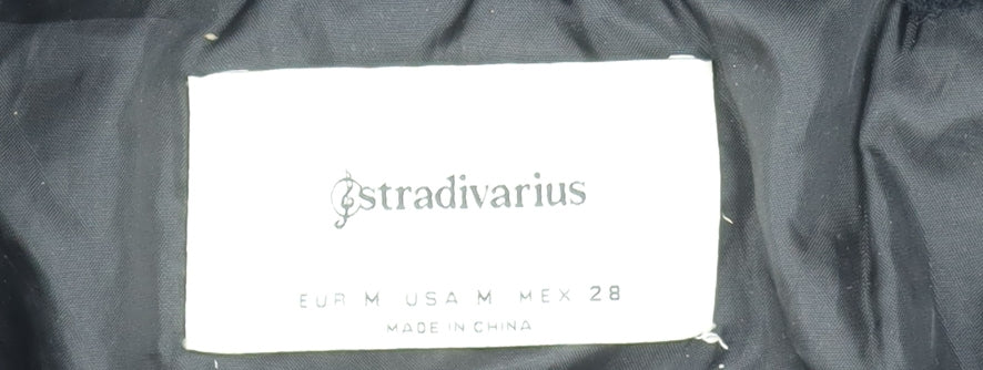 Womens UK Size 12 Stradivarius Black Puffer Jacket