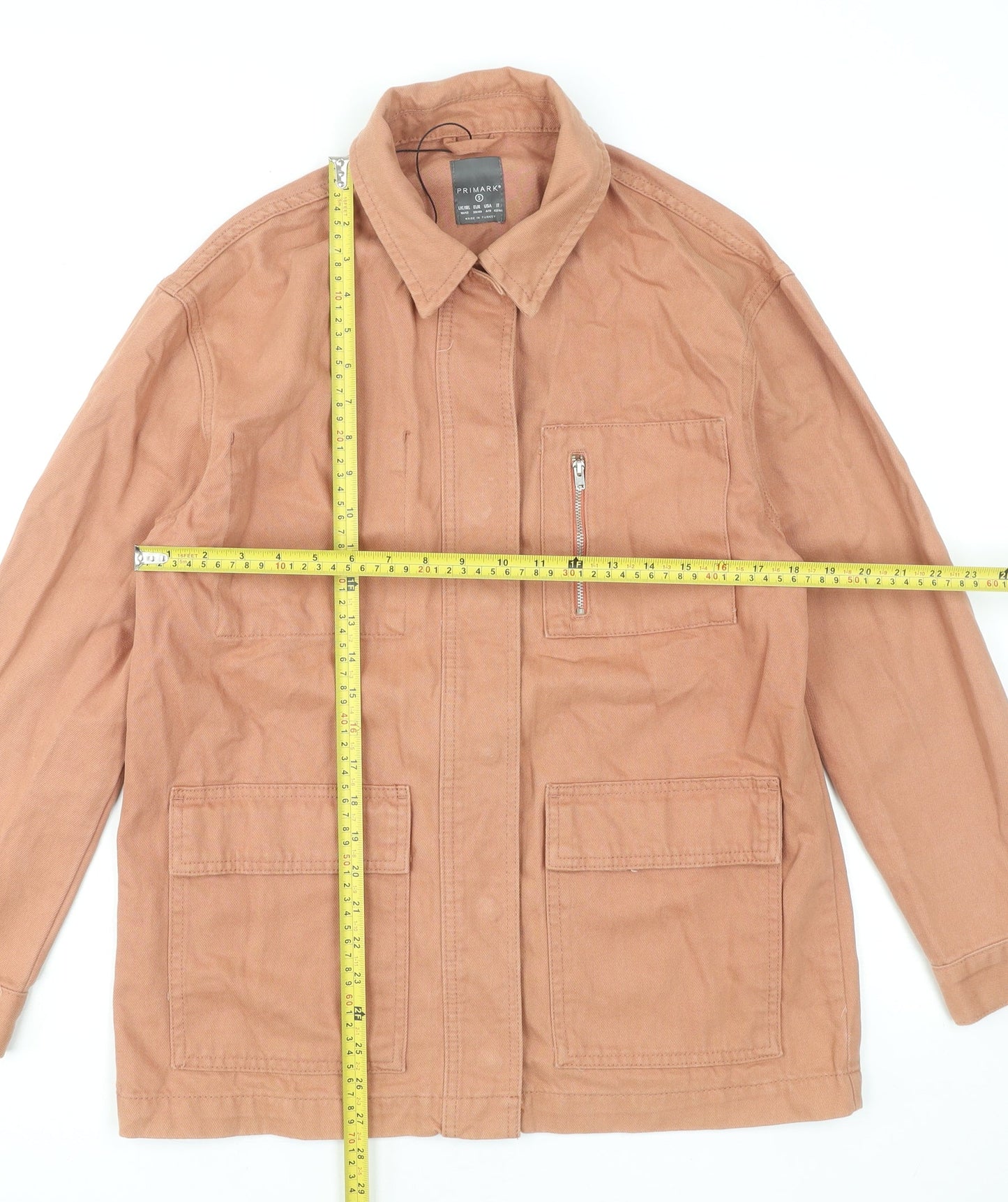 Primark Womens Brown Cotton Utility Jacket Size S 10/12 Casual