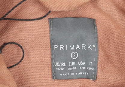 Primark Womens Brown Cotton Utility Jacket Size S 10/12 Casual
